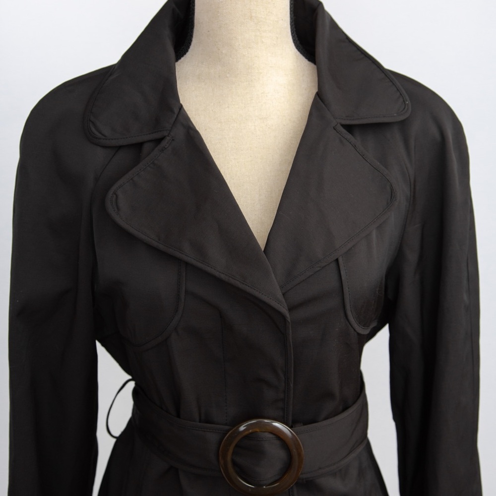 Black trench coat belted single breasted Hillary Radley S - Picture 3 of 13